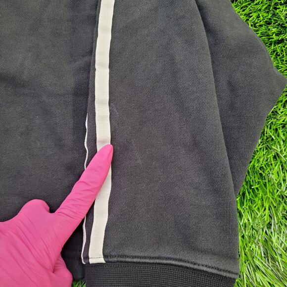 ADIDAS Cropped Terry Hoodie Womens M/L 24x17 Baggy Oversized Y2K Style - Picture 4 of 10